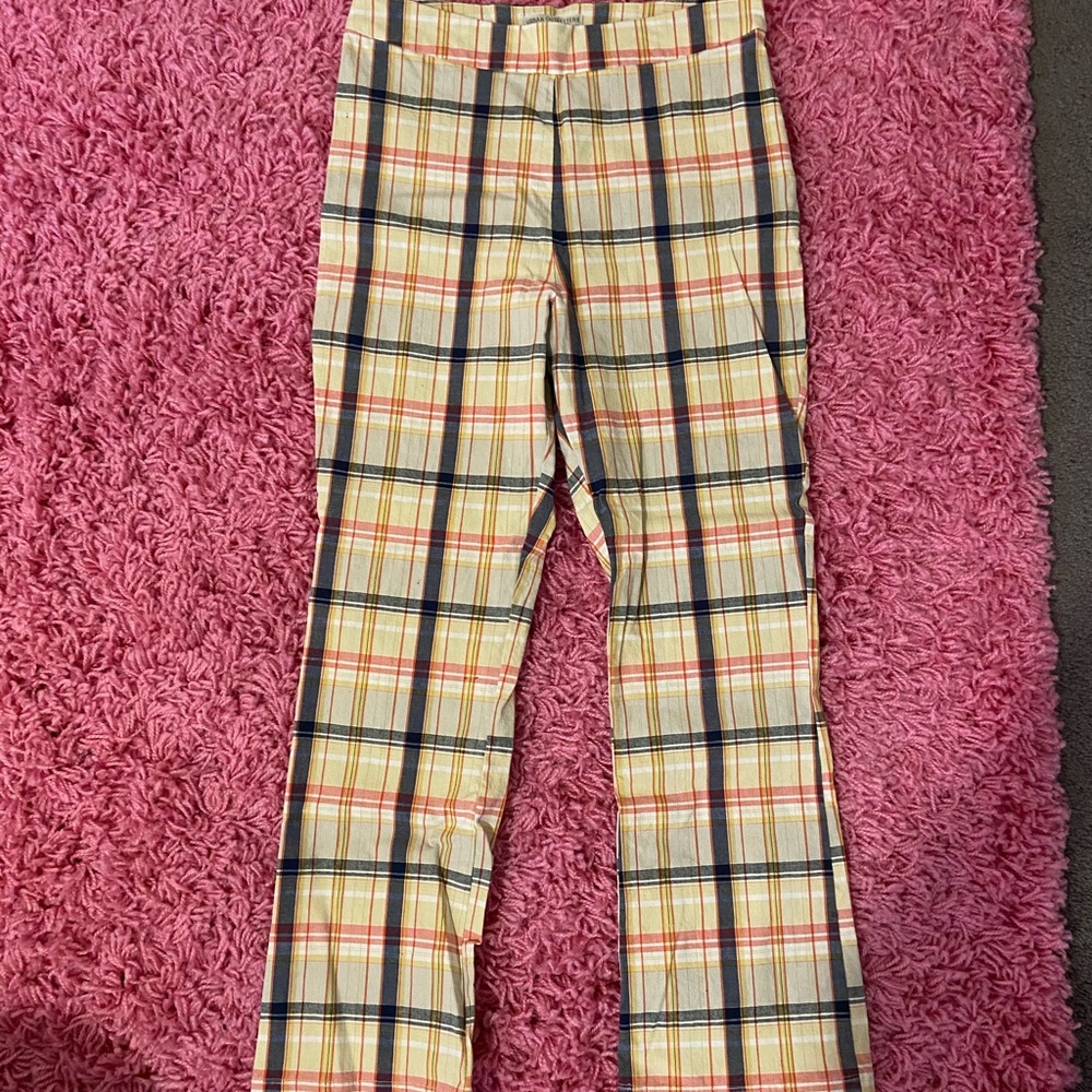 plaid straight leg pants